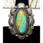 Navajo Royston Turquoise Statement Ring Sz 7.5 Sterling