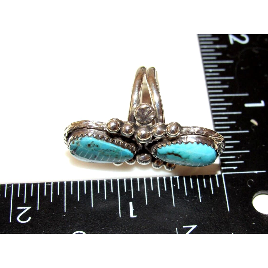 Navajo Royston Turquoise Statement Ring Sz 7 Sterling