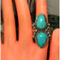 Navajo Royston Turquoise Statement Ring Sz 8 Sterling