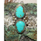 Navajo Royston Turquoise Statement Ring Sz 8 Sterling