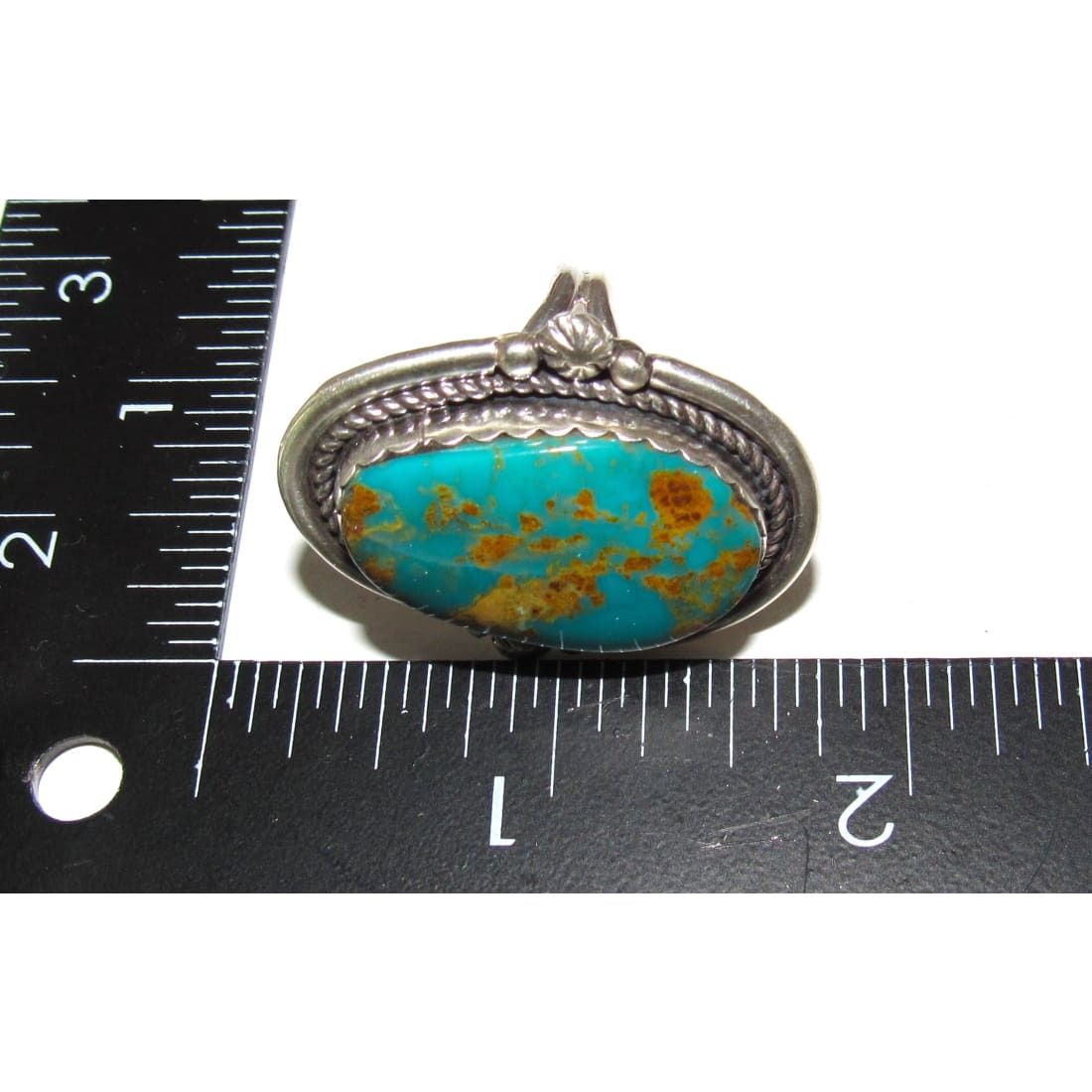 Navajo Royston Turquoise Statement Ring Sz 9 Sterling
