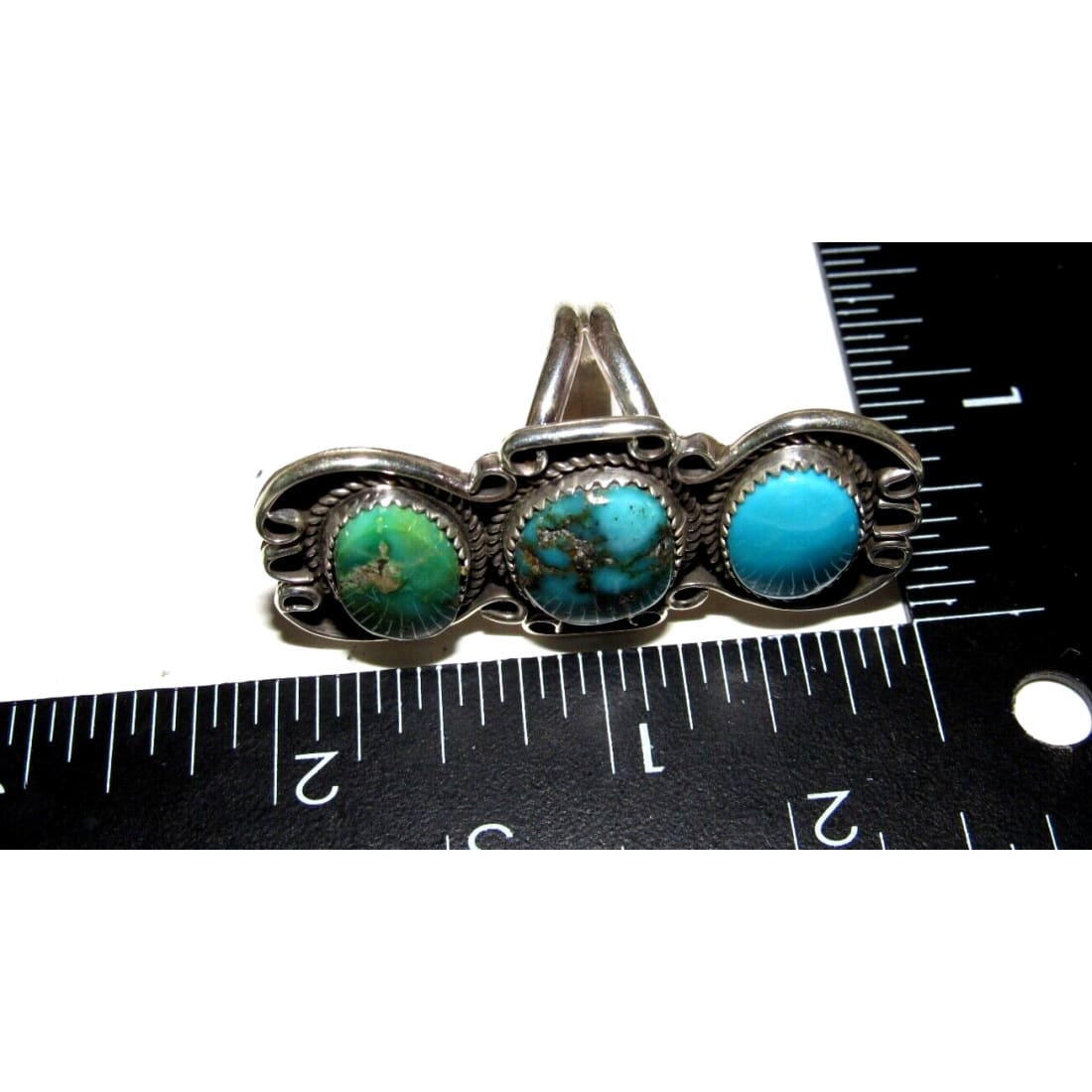 Navajo Royston Turquoise Statement Ring Sz 9 Sterling Silver
