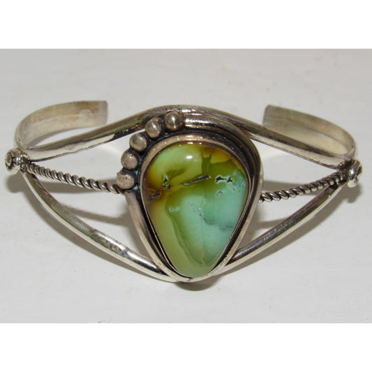 Navajo Royston Turquoise Sterling Cuff Bracelet Native