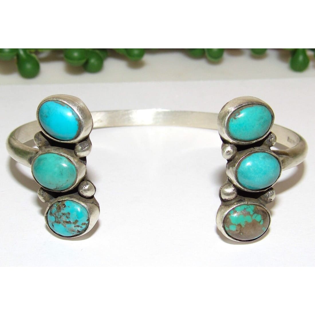 Navajo Royston Turquoise Sterling Open Stacker Cuff