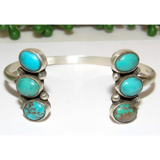 Navajo Royston Turquoise Sterling Open Stacker Cuff