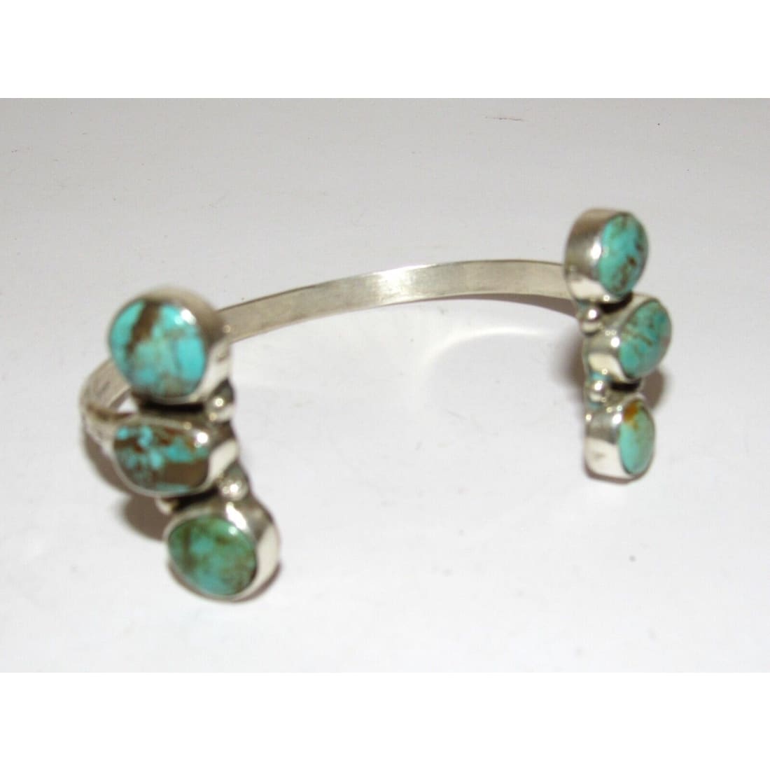 Navajo Royston Turquoise Sterling Open Stacker Cuff Bracelet