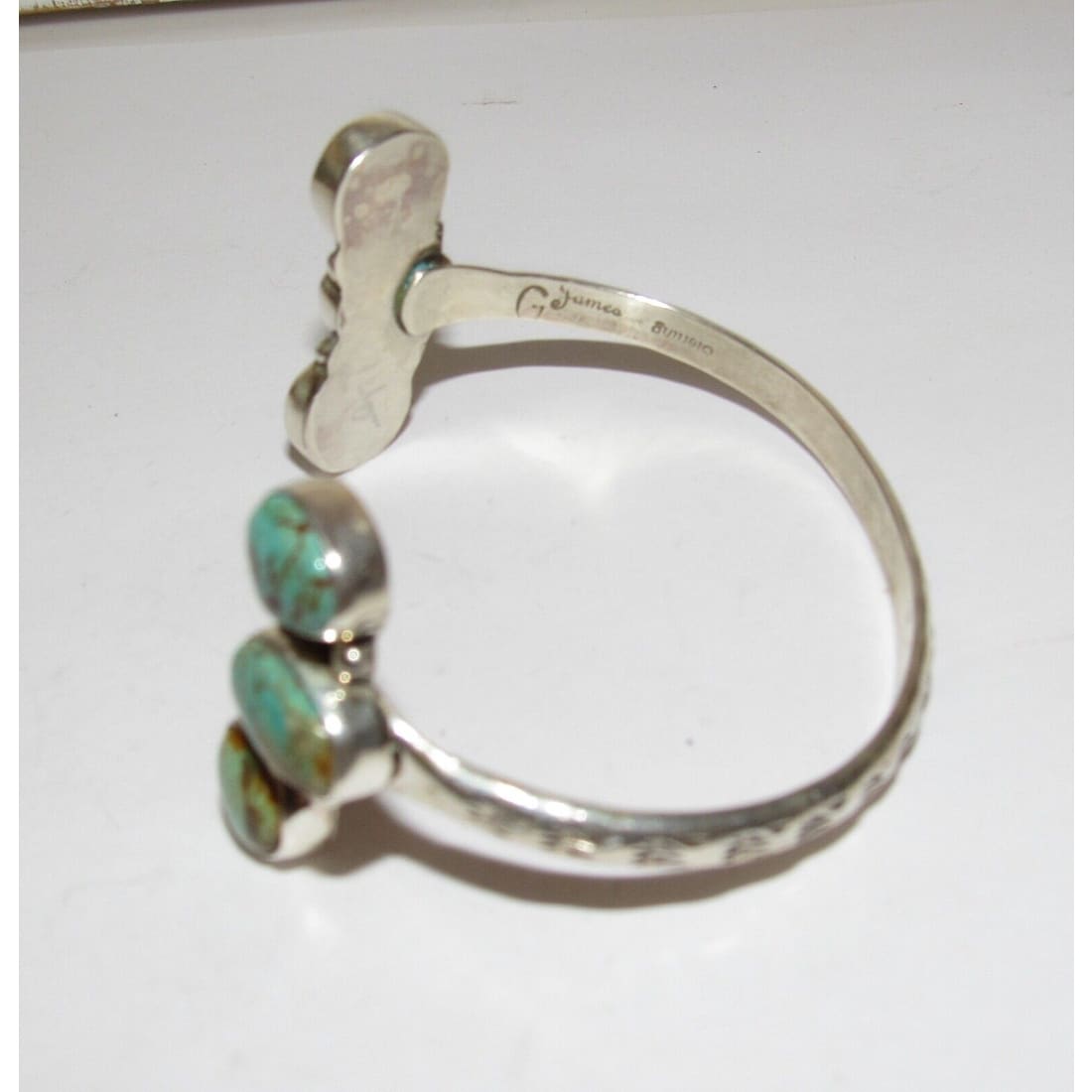 Navajo Royston Turquoise Sterling Open Stacker Cuff Bracelet