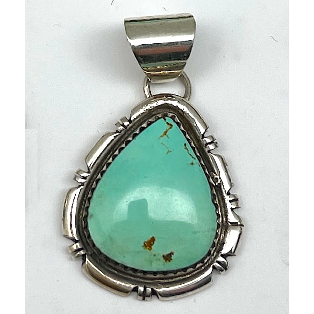 Navajo Royston Turquoise Sterling Silver Pendant R. Billie