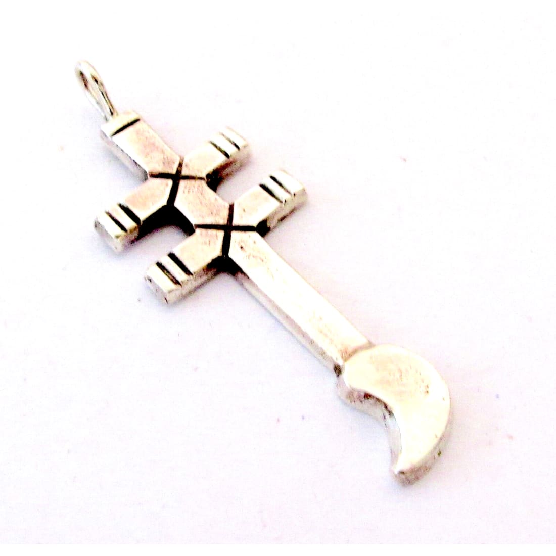 Navajo Sand Cast Dragonfly Cross Pendant Sterling Silver -