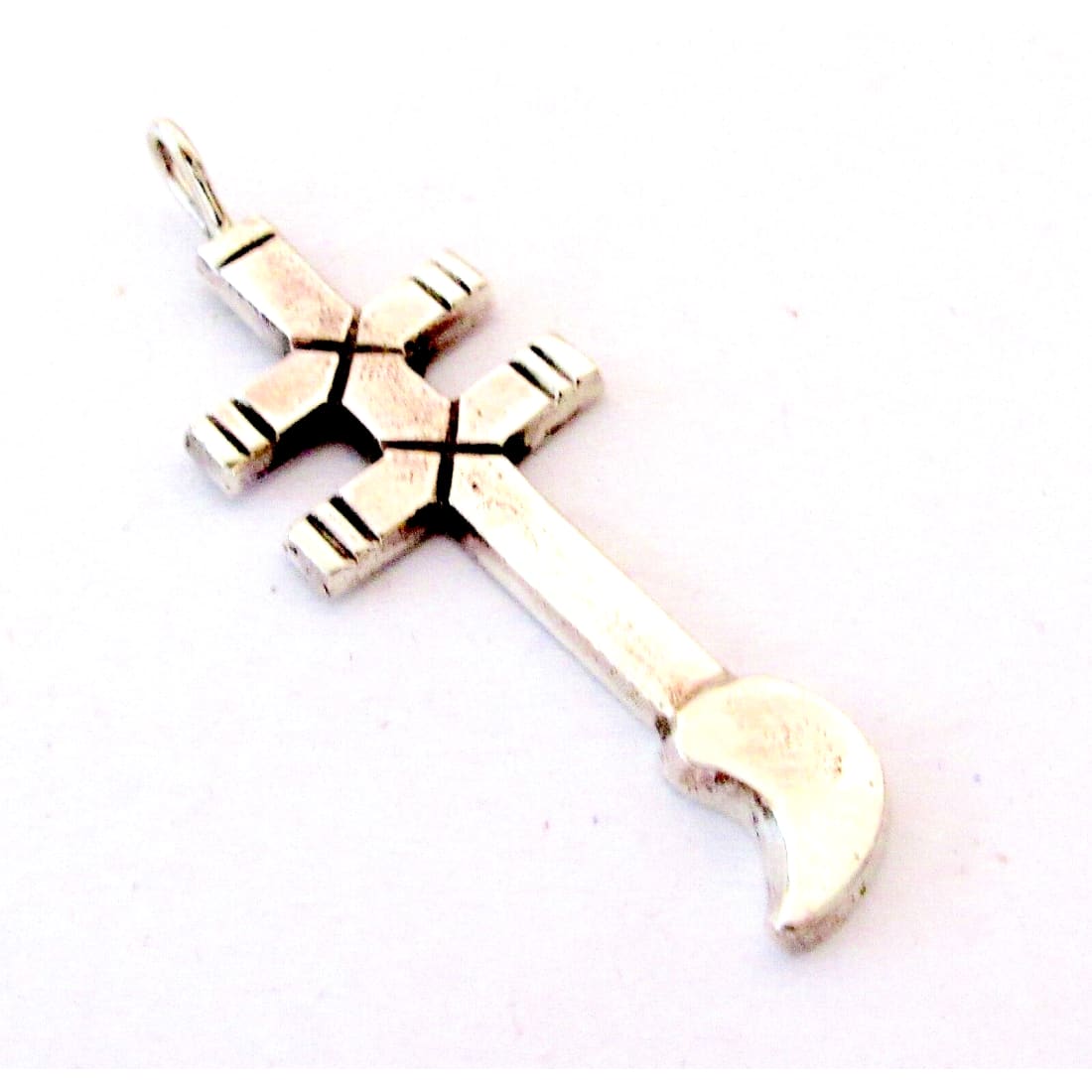 Navajo Sand Cast Dragonfly Cross Pendant Sterling Silver -