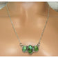 Navajo Sonoran Gold Turquoise Cluster Bar Necklace Sterling