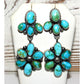Sonoran gold turquoise dangle earrings with blue-green stones set in silver from The Southwestern Style Gallery
