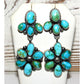 Navajo Sonoran Gold Turquoise Cluster Dangle Statement