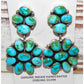 Navajo Sonoran Gold Turquoise Cluster Dangle Statement