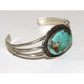 Navajo Sonoran Gold Turquoise Cuff Bracelet Sterling Silver