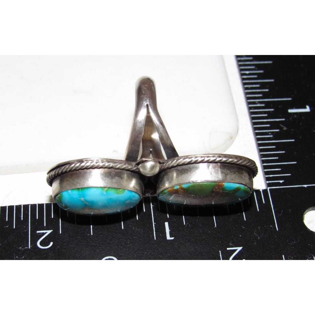 Navajo Sonoran Gold Turquoise Ring Sz 7 Sterling Silver