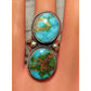 Navajo Sonoran Gold Turquoise Ring Sz 7 Sterling Silver