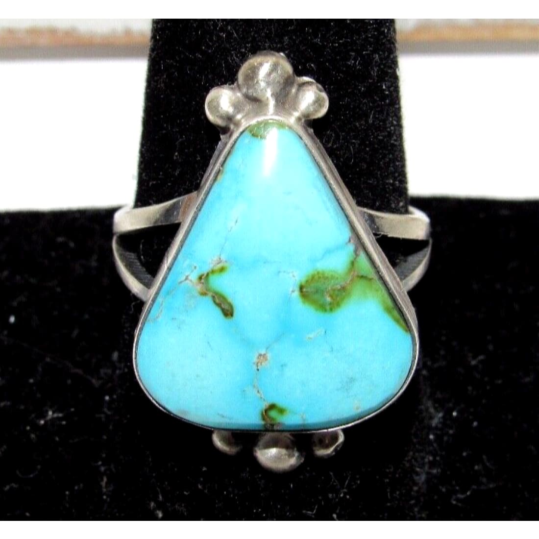 Navajo Sonoran Gold Turquoise Ring Sz 9.5 Sterling Silver