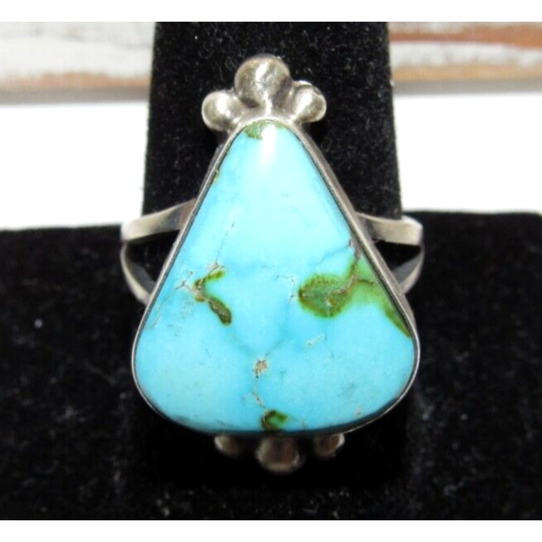 Navajo Sonoran Gold Turquoise Ring Sz 9.5 Sterling Silver