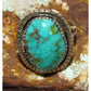 Navajo Sonoran Gold Turquoise Ring Sz 9 Sterling Silver -