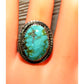 Navajo Sonoran Gold Turquoise Ring Sz 9 Sterling Silver -