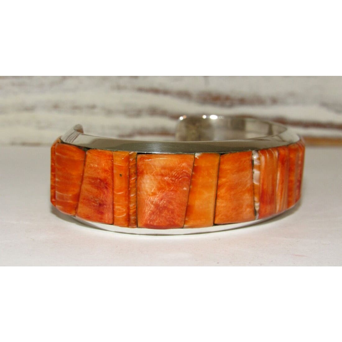 Massive Navajo Cobblestone Inlay Cuff Bracelet Spiny Oyster