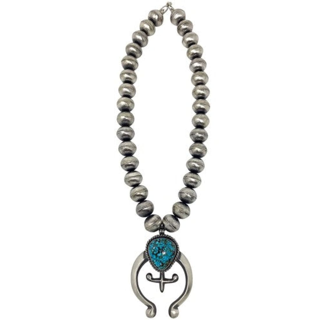 Navajo Squash Blossom Necklace E Hale Number 8 Turquoise
