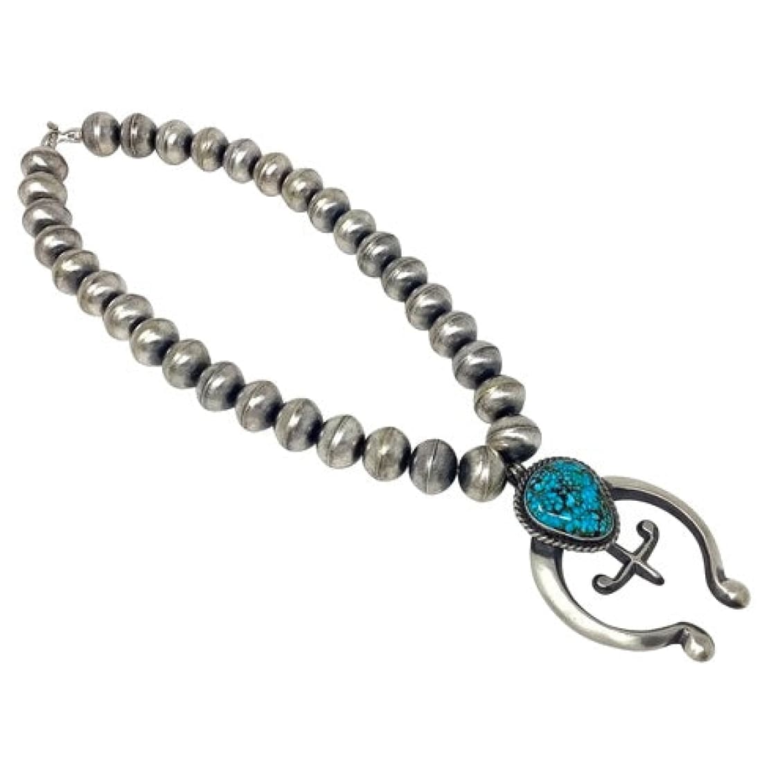 Navajo Squash Blossom Necklace E Hale Number 8 Turquoise