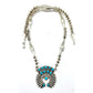 Navajo Squash Blossom Necklace Sterling Kingman Turquoise