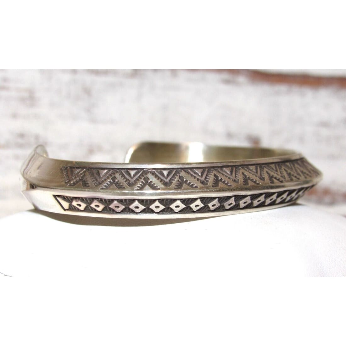 Navajo Sterling Carinated Ingot Double Sided Cuff Bracelet