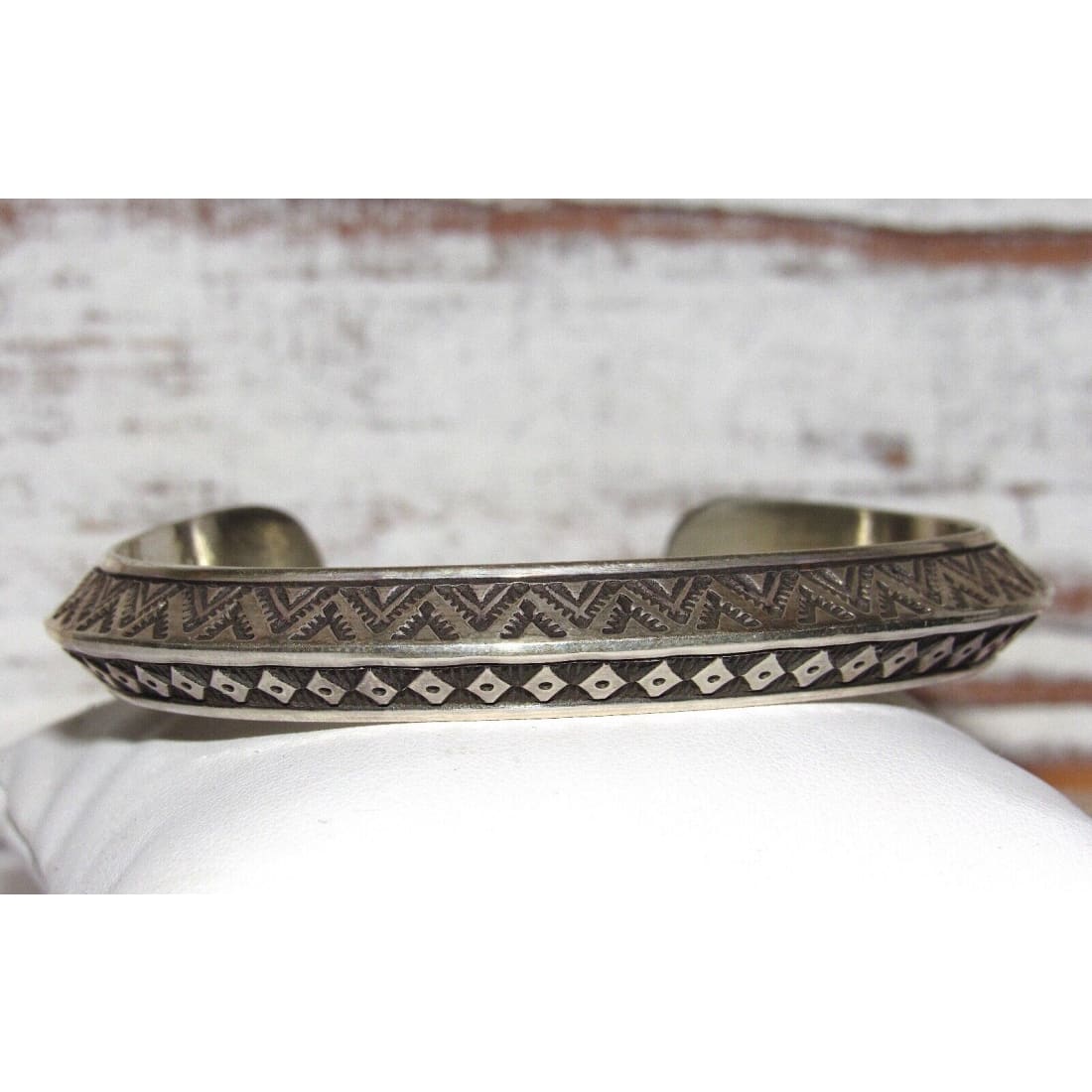 Navajo Sterling Carinated Ingot Double Sided Cuff Bracelet