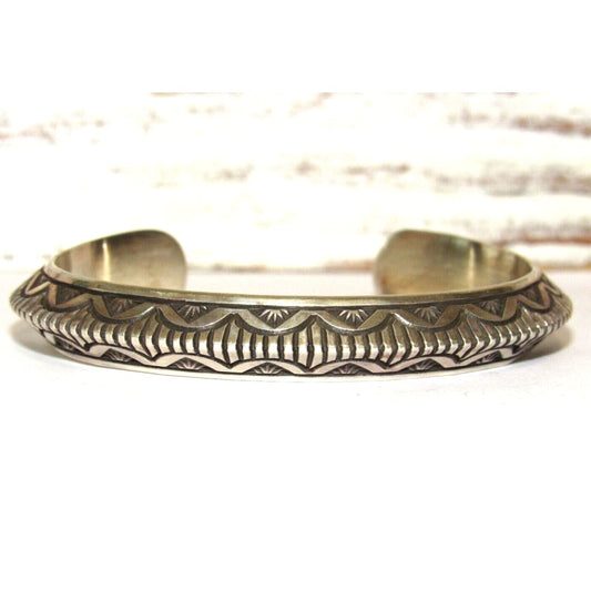 Navajo Sterling Carinated Ingot Double Sided Cuff Bracelet R