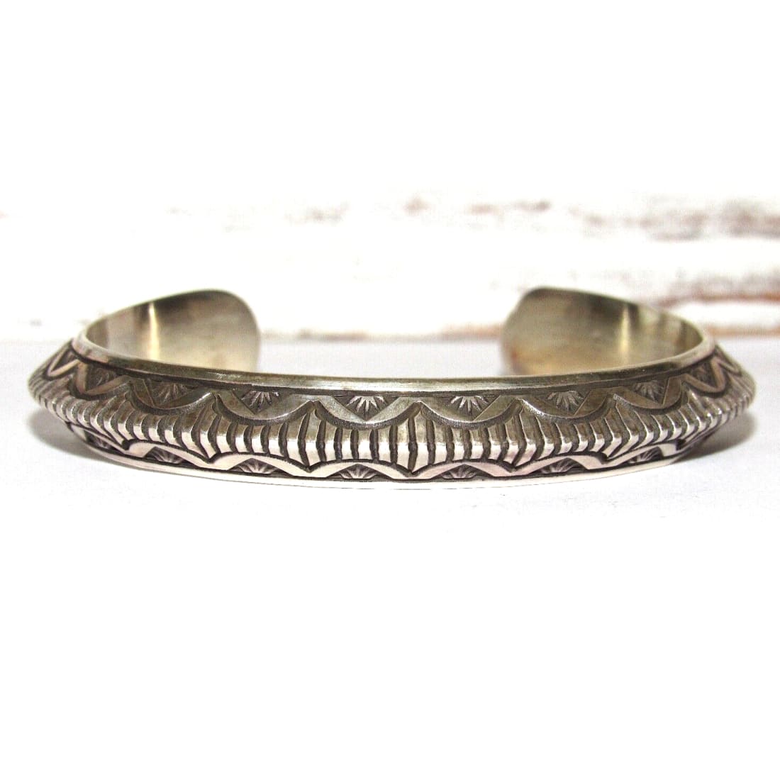 Navajo Sterling Carinated Ingot Double Sided Cuff Bracelet R
