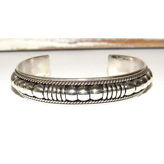Navajo Sterling Silver Cuff Bracelet Tom Charley Native