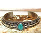 Navajo Sterling Silver Green Kingman Turquoise Cuff Bracelet