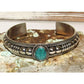 Navajo Sterling Silver Green Kingman Turquoise Cuff Bracelet