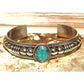 Navajo Sterling Silver Green Kingman Turquoise Cuff Bracelet