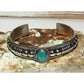 Navajo Sterling Silver Green Kingman Turquoise Cuff Bracelet