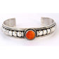 Navajo Sterling Silver Orange Spiny Cuff Bracelet Thomas