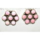 Navajo Sterling Silver Pink Conch Shell Cluster Earrings