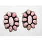 Navajo Sterling Silver Pink Conch Shell Cluster Earrings