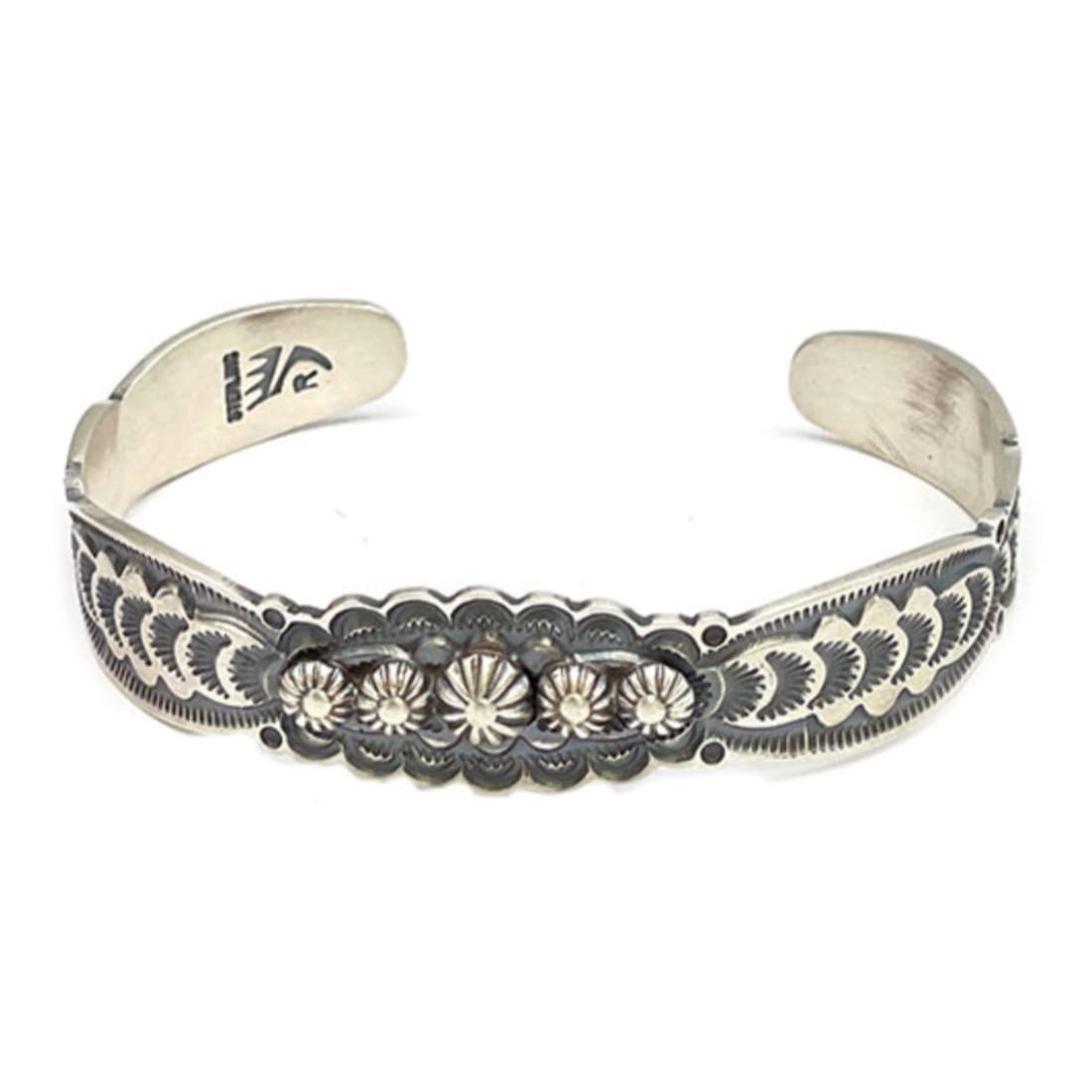 Navajo Sterling Silver Stacker Cuff Bracelet Ingot Signed