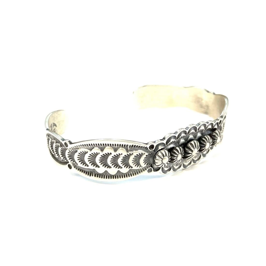 Navajo Sterling Silver Stacker Cuff Bracelet Ingot Signed