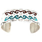 Navajo Sterling Silver Turquoise Coral Chip Inlay Statement
