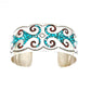 Navajo Sterling Silver Turquoise Coral Chip Inlay Statement