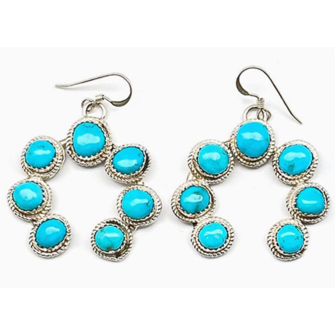 Navajo Sterling Turquoise Naja Earrings Native American