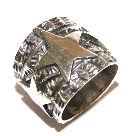 Navajo Sunshine Reeves Star Ring Size 9 Sterling Silver 