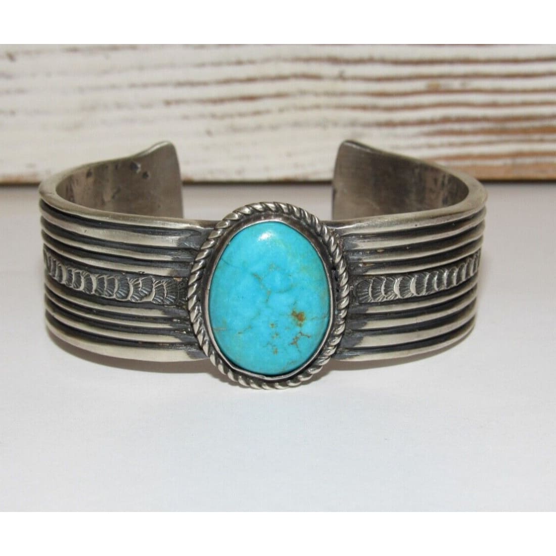 Navajo E. Hale Tufa Cast Sterling Silver Cuff Bracelet