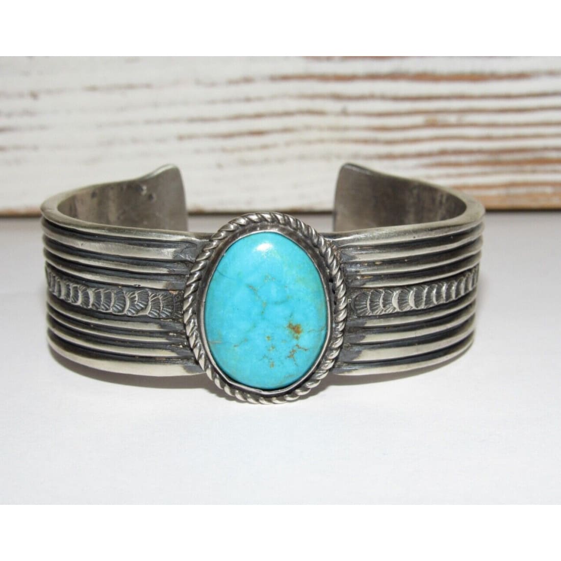 Navajo E. Hale Tufa Cast Sterling Silver Cuff Bracelet