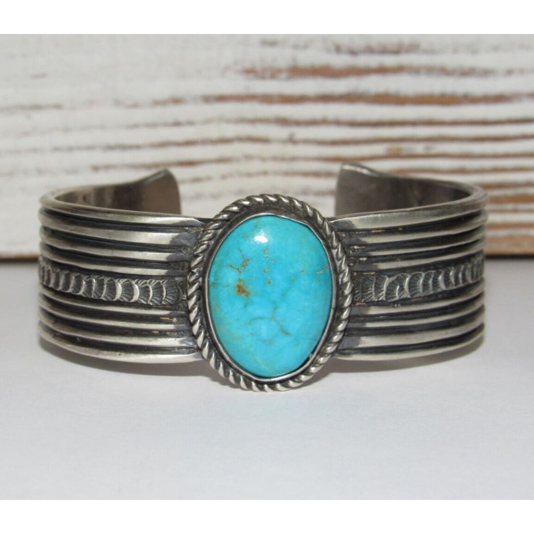 Navajo E. Hale Tufa Cast Sterling Silver Cuff Bracelet